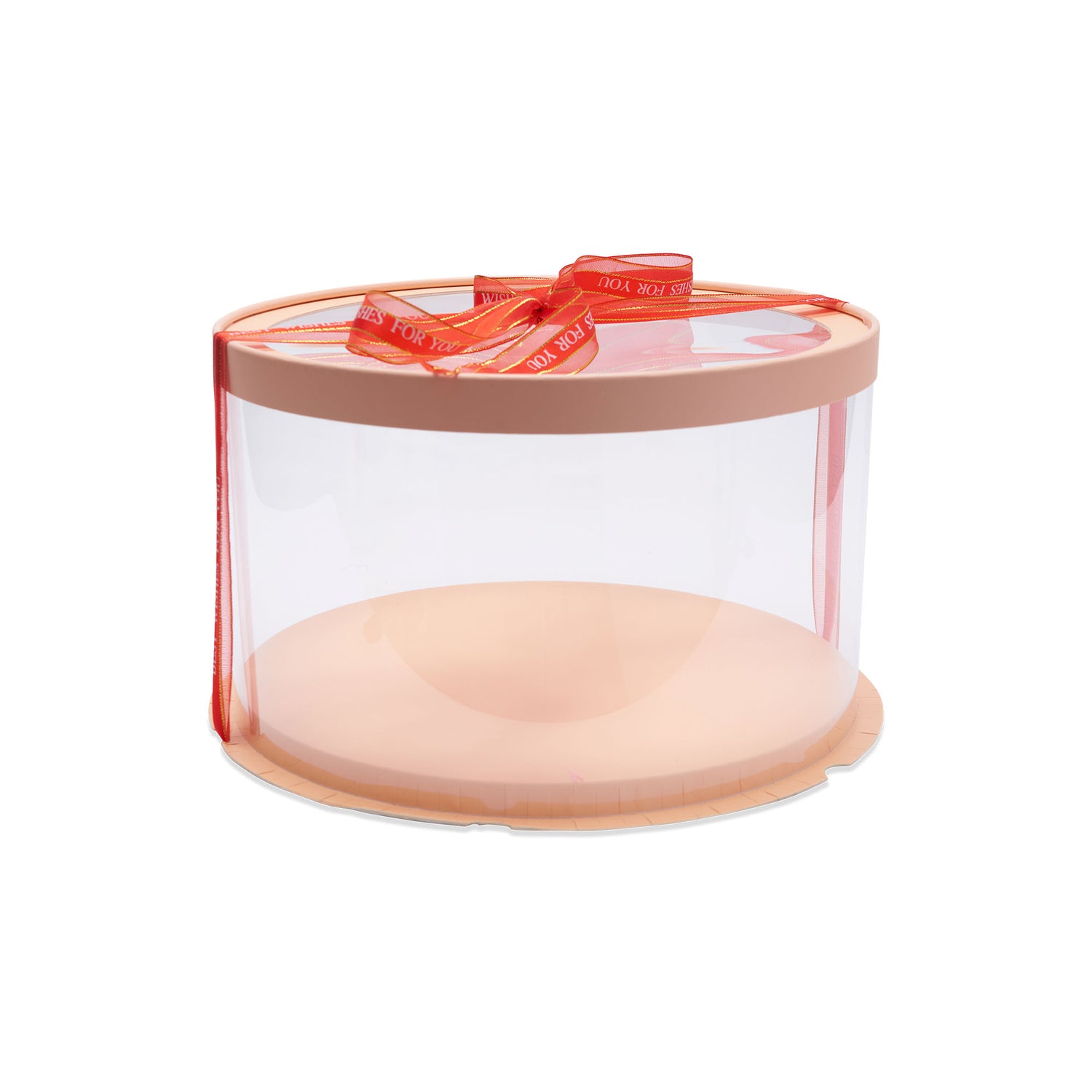 Transparent Cake Box With Red Bow