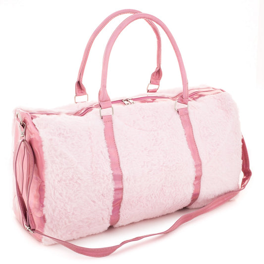 Pink Faux Duffle Bag